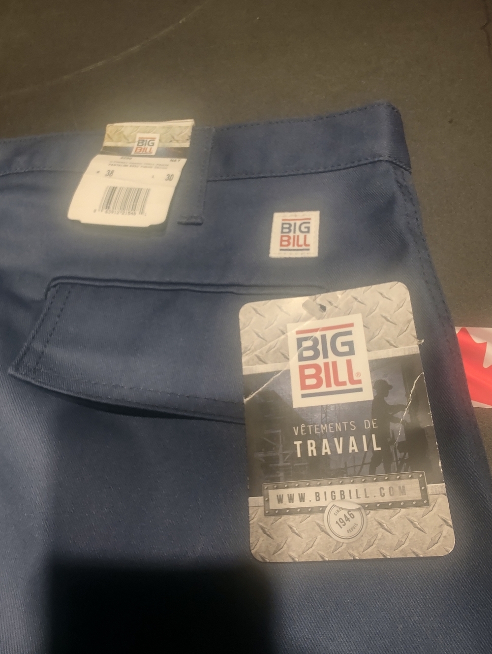 Big Bill Work Cargo Pants - Navy - Men's 38x30 - NWT - Picture 3 of 9